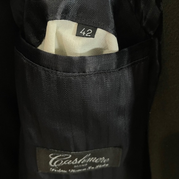 Roberto Vasalli Men Wool Cashmere Double Breasted Overcoat 42 Army Olive Green - Picture 3 of 16